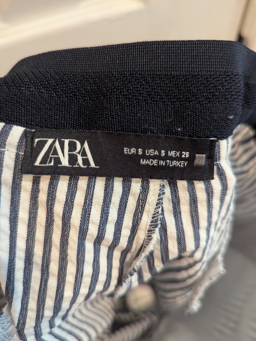 Zara Seersucker Straight Leg Pants - Picture 5 of 9